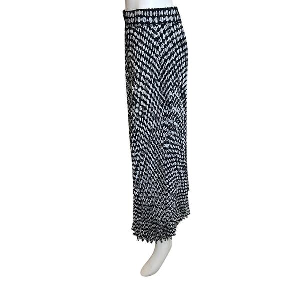 ba&sh Bessie Skirt Medium Black White Pleated Midi Polka Dot Elastic Waist NWOT - Picture 4 of 10